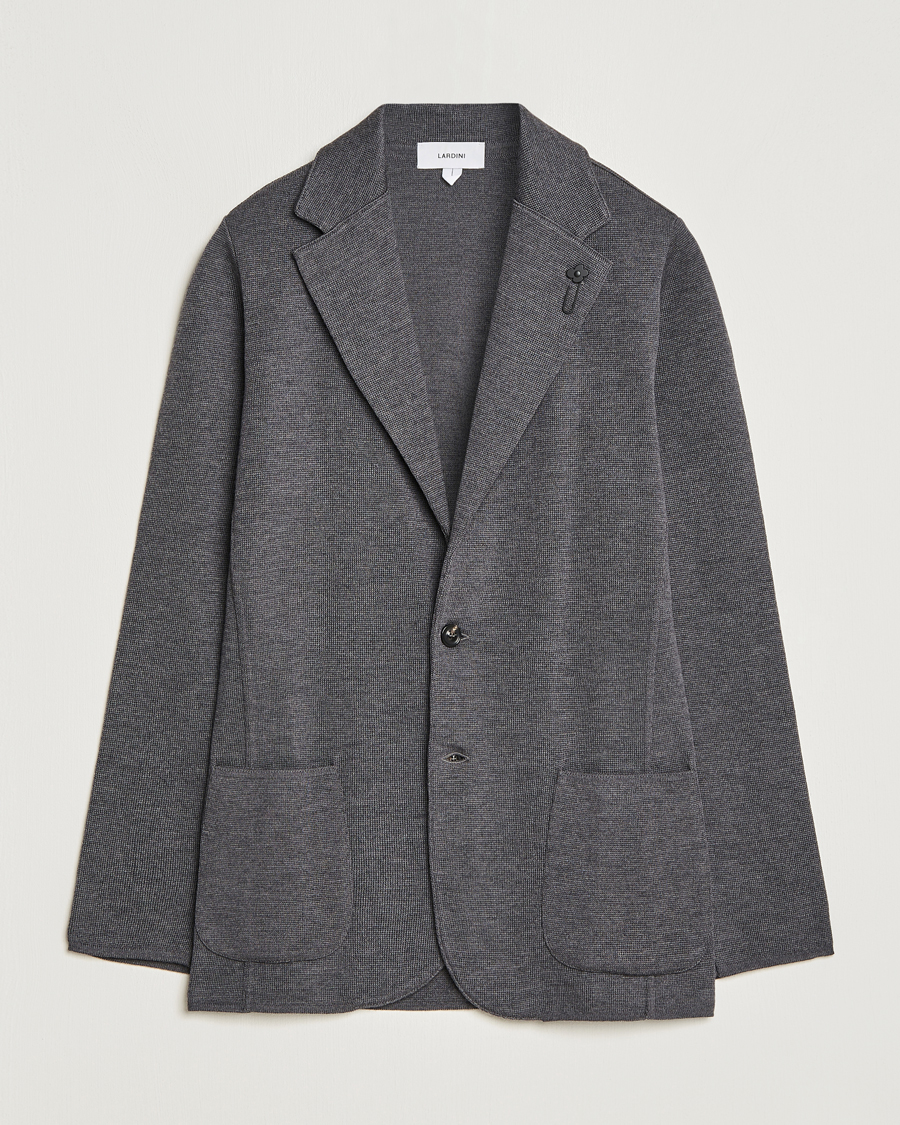 Herren | Lardini | Lardini | Knitted Wool Blazer Grey