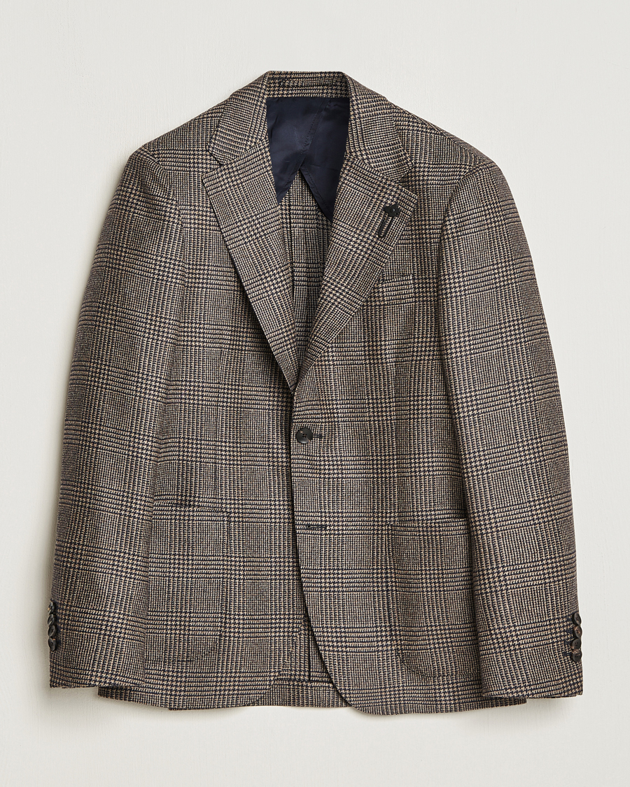 Herren | Lardini | Lardini | Checked Wool Blazer Brown/Navy