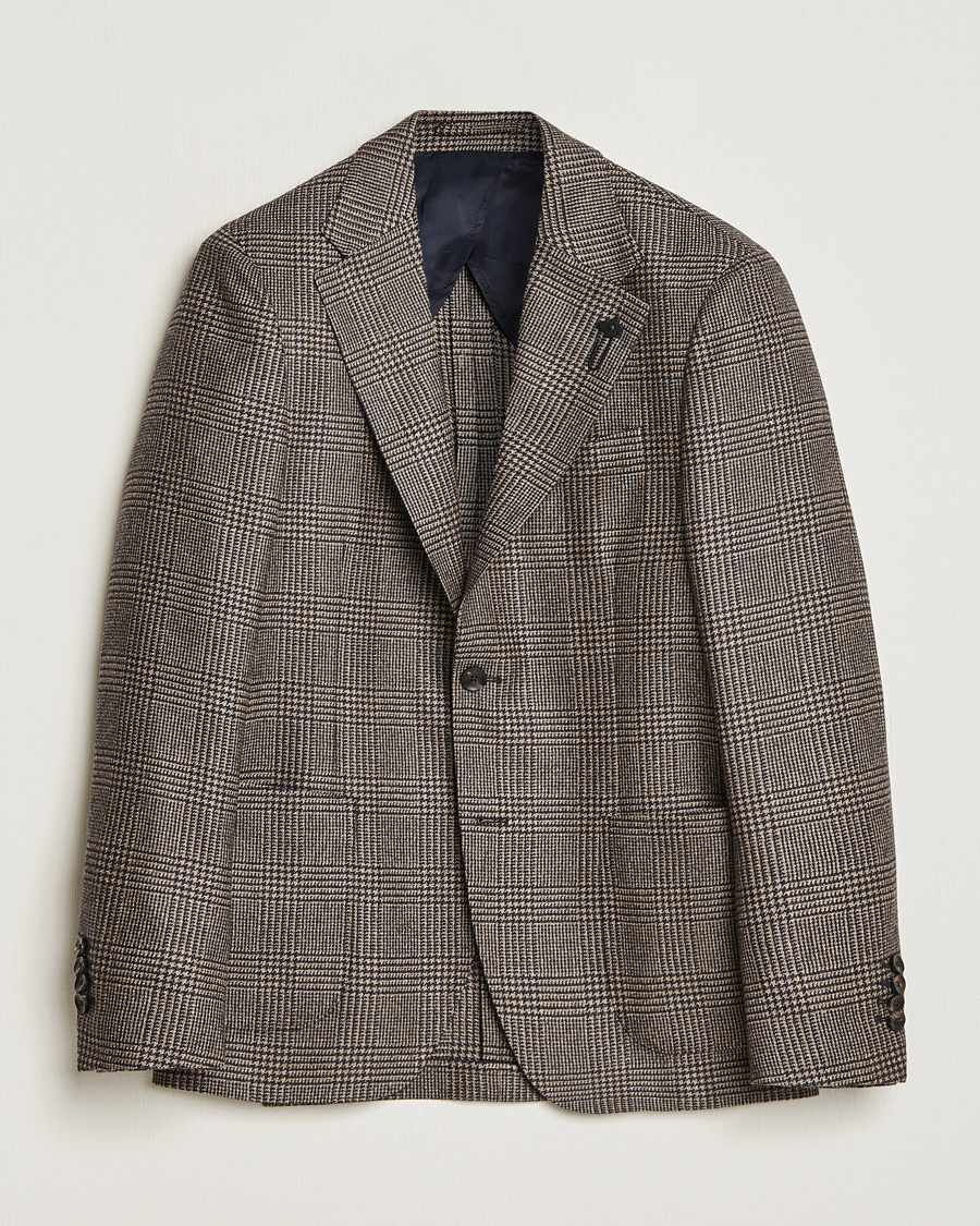Herren | Sakkos | Lardini | Checked Wool Blazer Brown/Navy