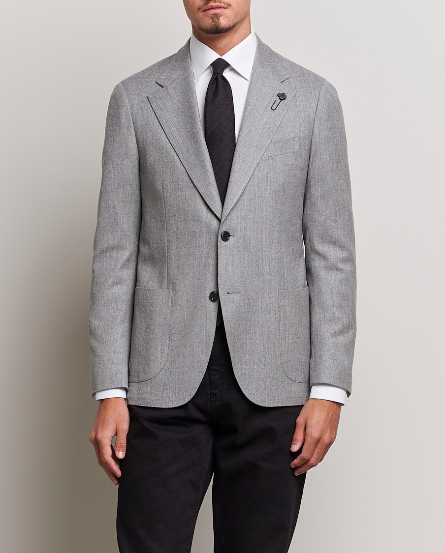 Herren | Lardini | Lardini | Wool/Cashmerer Flanell Blazer Light Grey