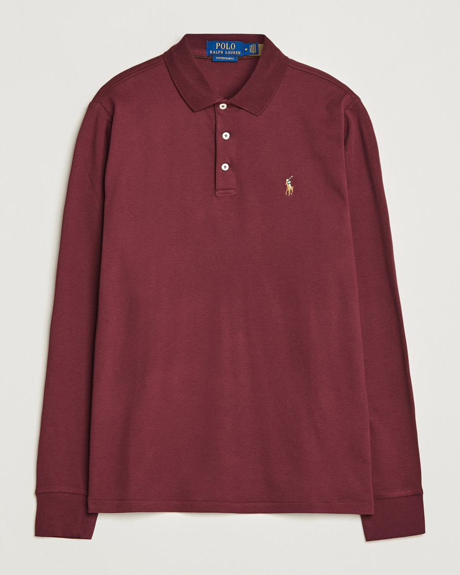 Herren | Pullover | Polo Ralph Lauren | Luxury Pima Cotton Long Sleeve Polo Harvard Wine
