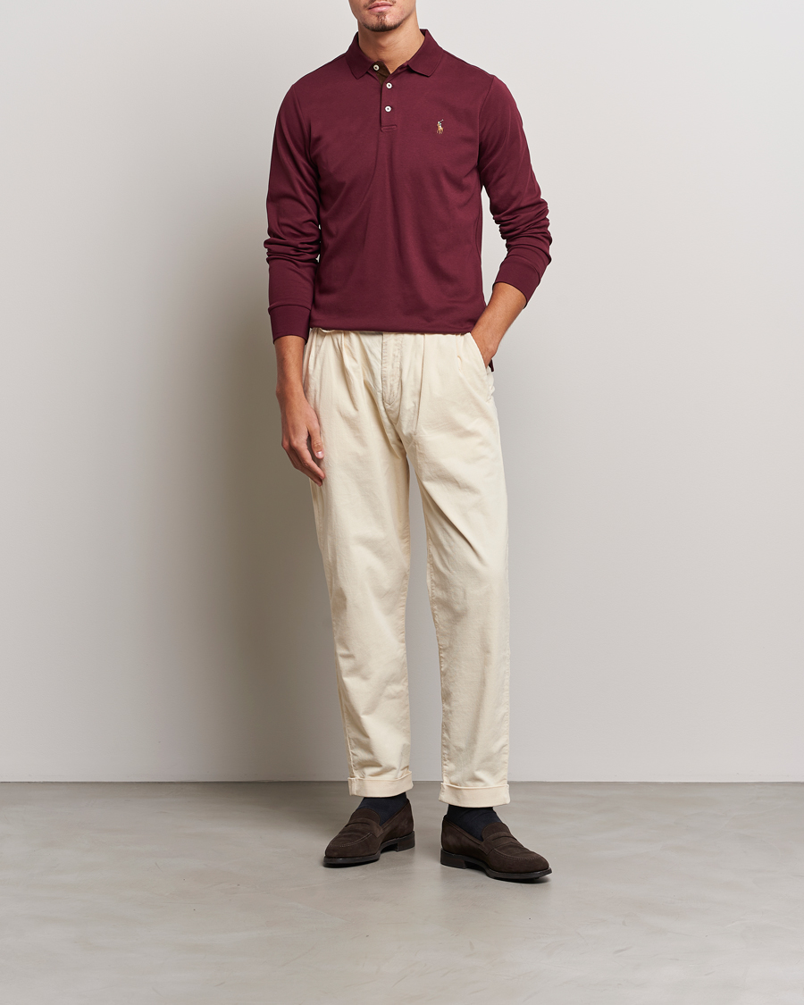 Herren | Pullover | Polo Ralph Lauren | Luxury Pima Cotton Long Sleeve Polo Harvard Wine