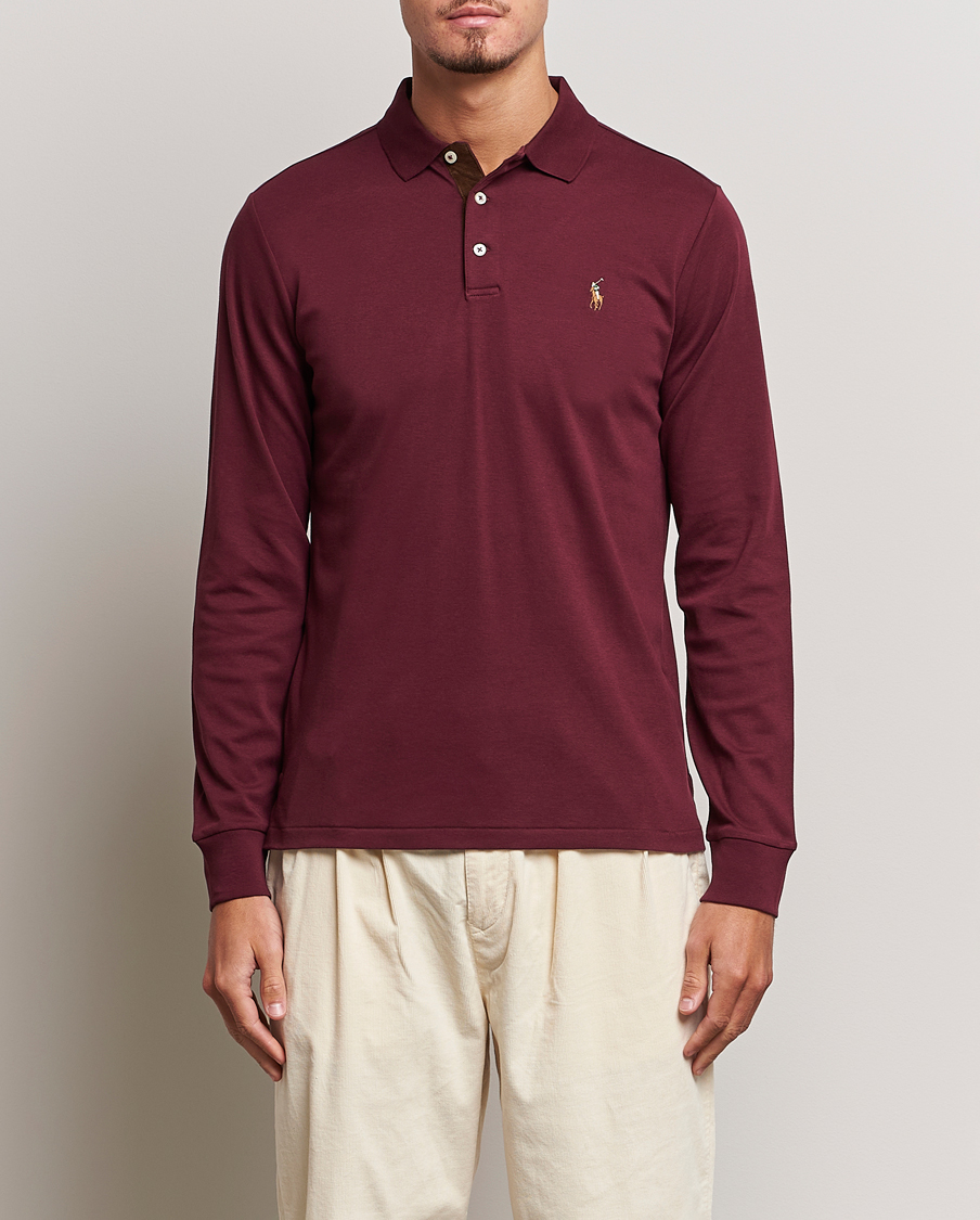 Herren | Pullover | Polo Ralph Lauren | Luxury Pima Cotton Long Sleeve Polo Harvard Wine