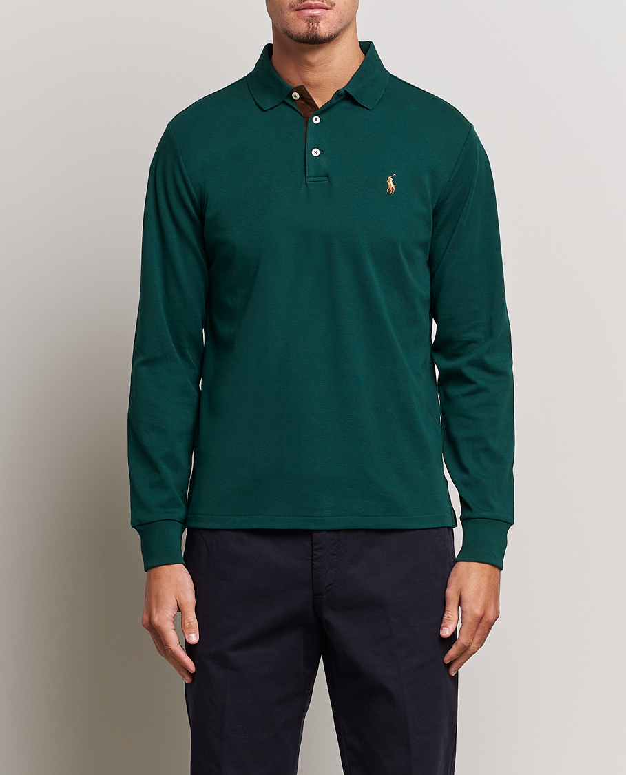 Herren | Langarm-Poloshirts | Polo Ralph Lauren | Luxury Pima Cotton Long Sleeve Polo Hunt Club Green