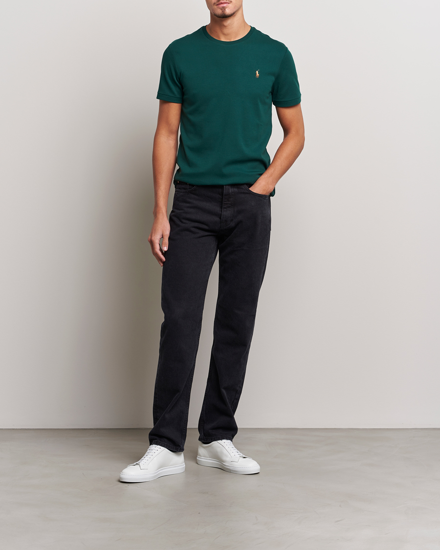 Herren | T-Shirts | Polo Ralph Lauren | Luxury Pima Cotton Crew Neck T-Shirt Hunt Club Green