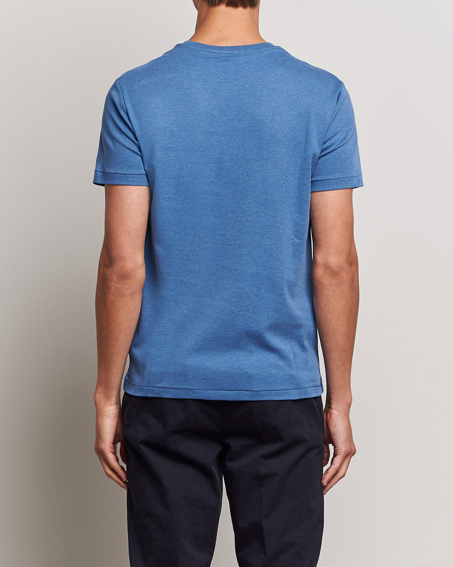 Herren | T-Shirts | Polo Ralph Lauren | Luxury Pima Cotton Crew Neck T-Shirt Fog Blue Heather