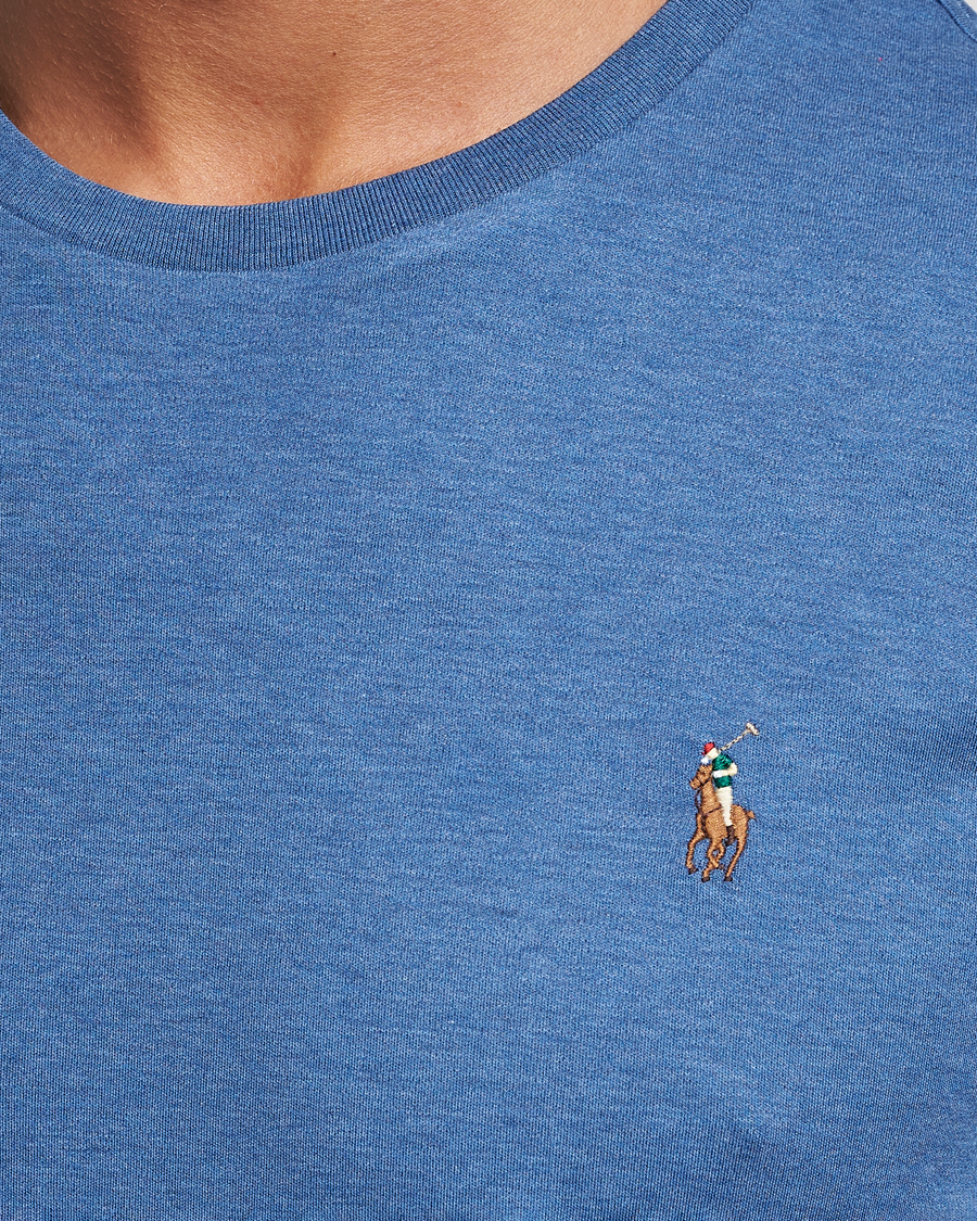 Herren | T-Shirts | Polo Ralph Lauren | Luxury Pima Cotton Crew Neck T-Shirt Fog Blue Heather