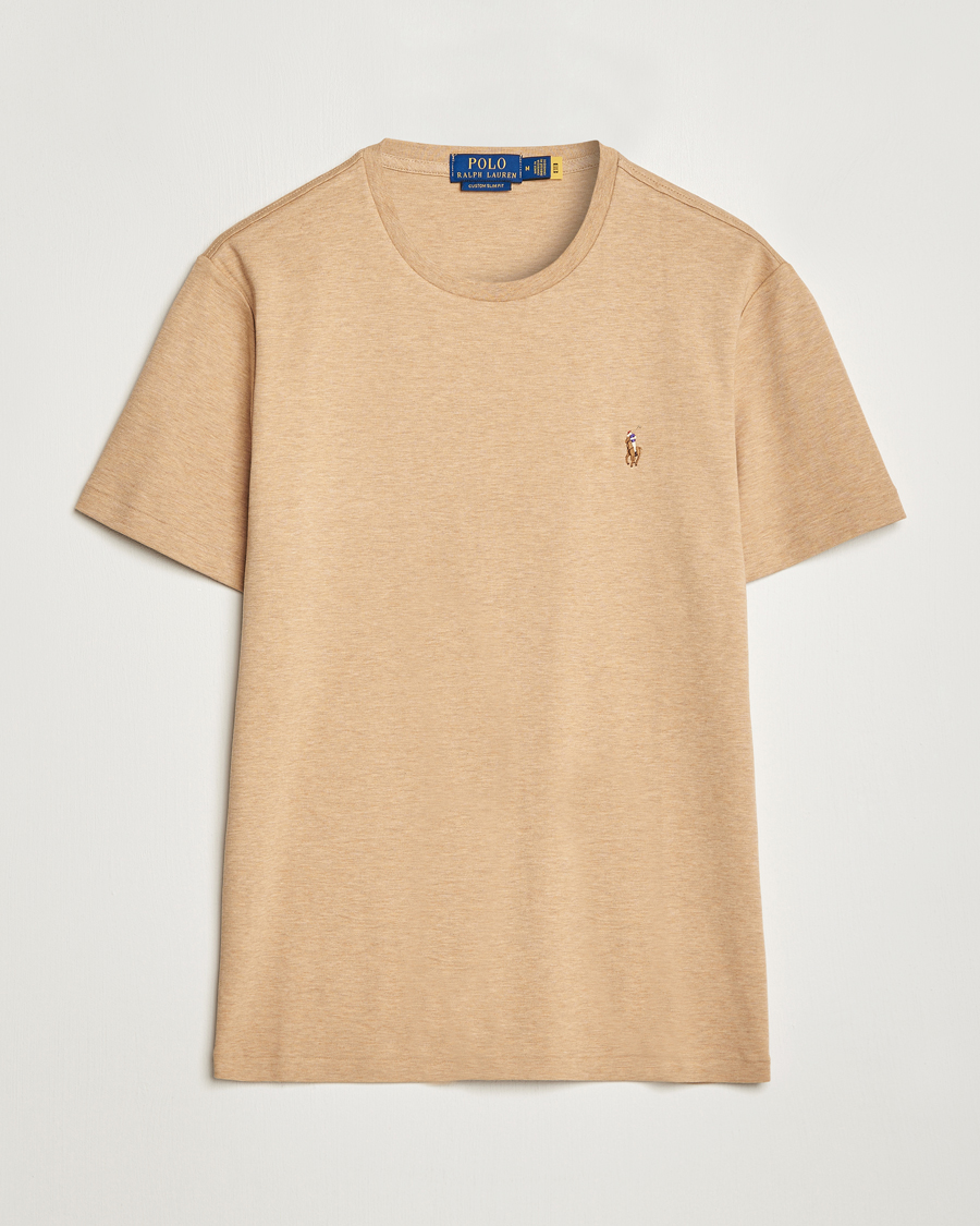 Herren |  | Polo Ralph Lauren | Luxury Pima Cotton Crew Neck T-Shirt Camel Heather