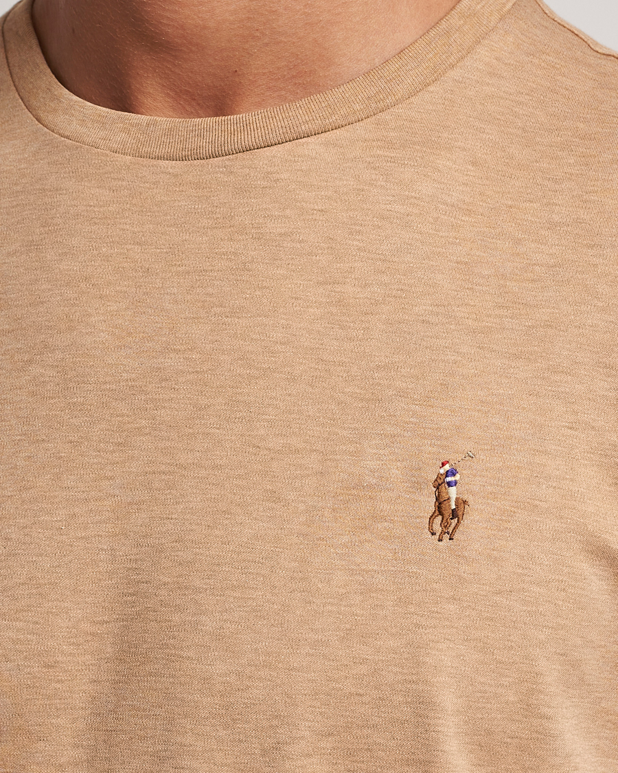 Herren | T-Shirts | Polo Ralph Lauren | Luxury Pima Cotton Crew Neck T-Shirt Camel Heather