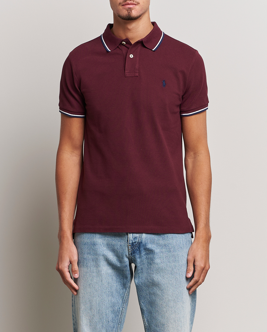 Herren |  | Polo Ralph Lauren | Custom Slim Fit Piped Polo Harvard Wine