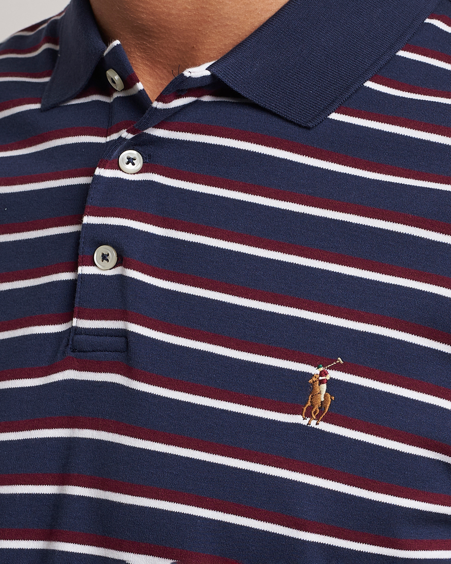 Herren | Poloshirt | Polo Ralph Lauren | Luxury Pima Cotton Striped Polo French Navy/White