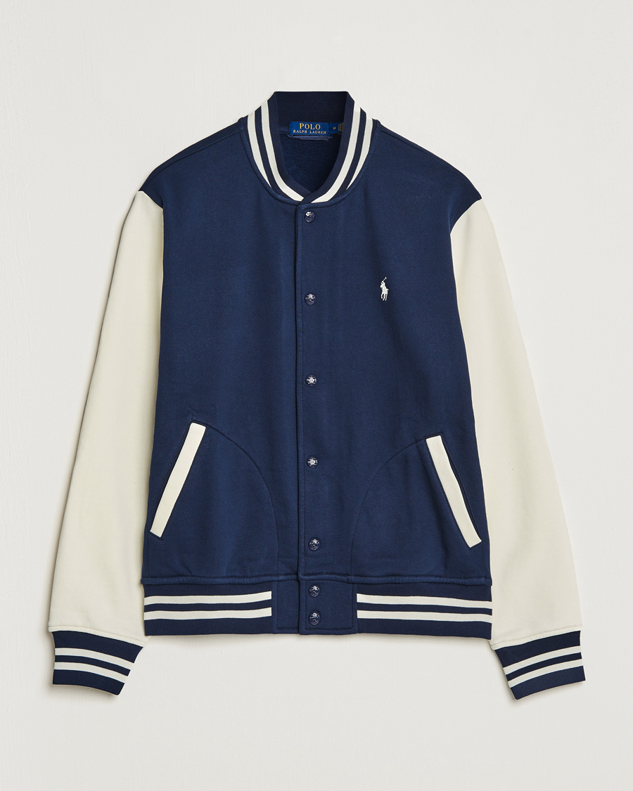 Herren | Casual Jacken | Polo Ralph Lauren | Athletic Fleece Varsity Jacket Navy/Cream