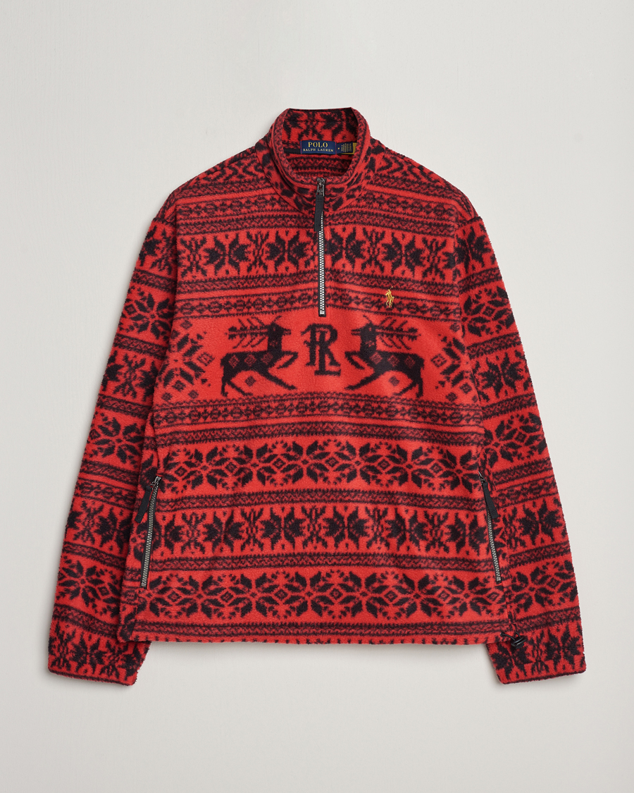 Herren | Pullover | Polo Ralph Lauren | Fairisle Half Zip Sweater Martin Red