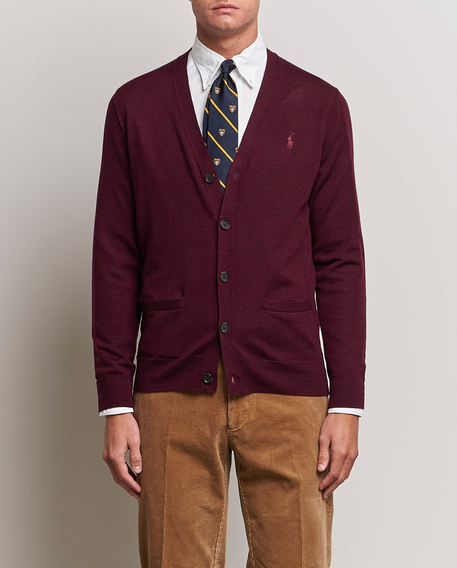 Herren | Pullover | Polo Ralph Lauren | Merino Knitted Cardigan Aged Wine Heather