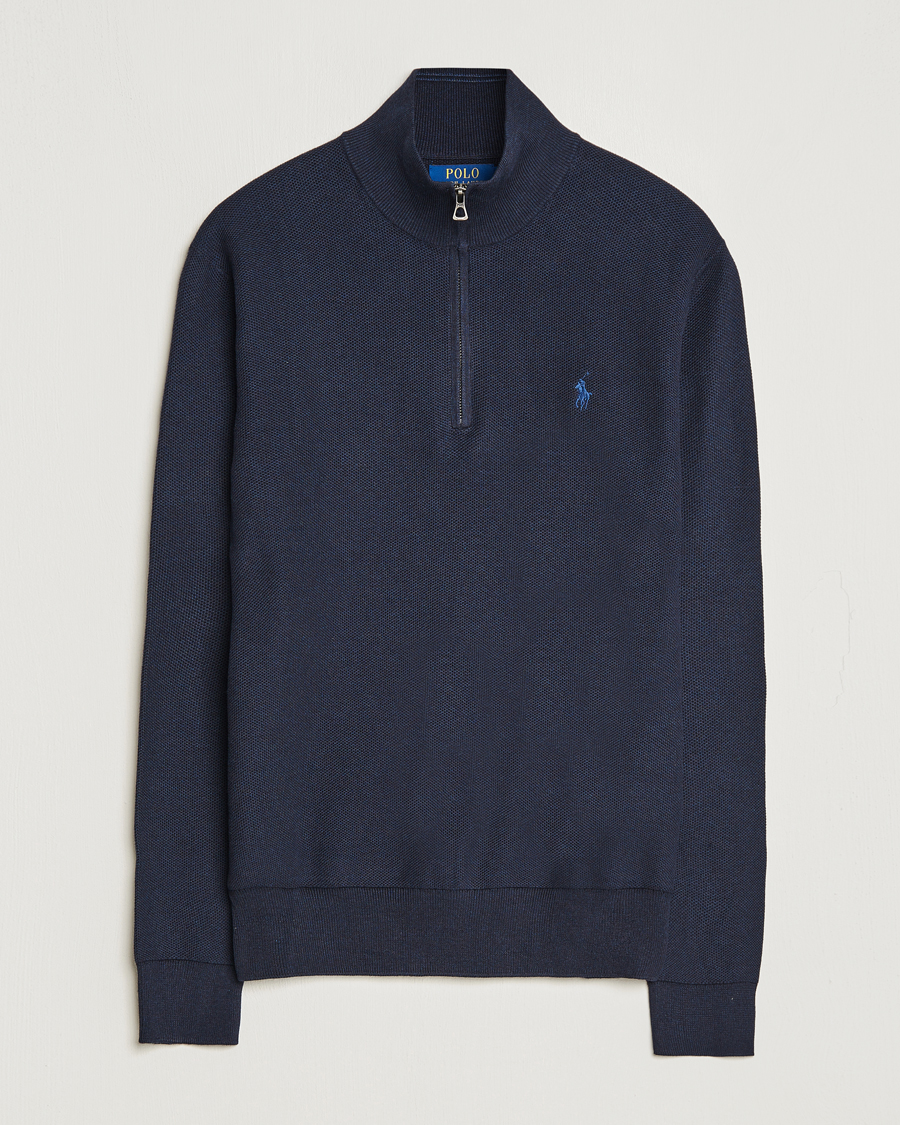 Herren | Pullover | Polo Ralph Lauren | Half Zip Cotton Pullover Navy Heather