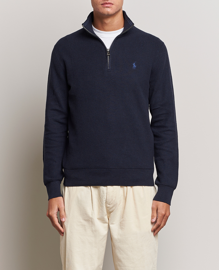 Men |  | Polo Ralph Lauren | Textured Half Zip Navy Heather