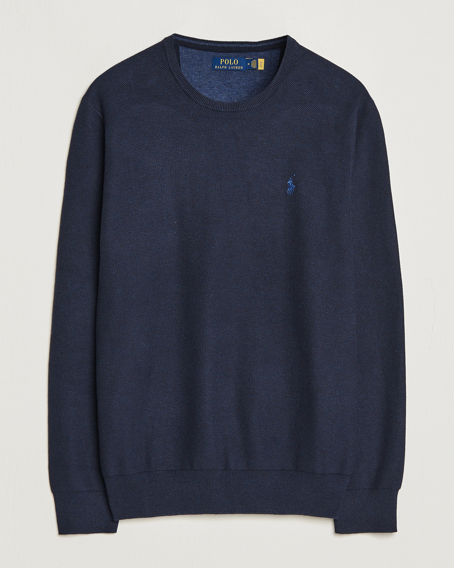 Herren | Pullover | Polo Ralph Lauren | Textured Cotton Crew Neck Sweater Navy Heather 