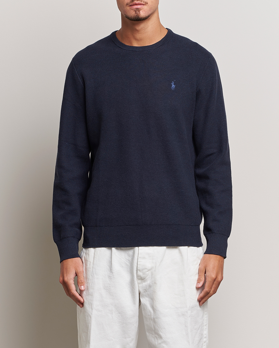 Herren | Pullover | Polo Ralph Lauren | Textured Cotton Crew Neck Sweater Navy Heather 