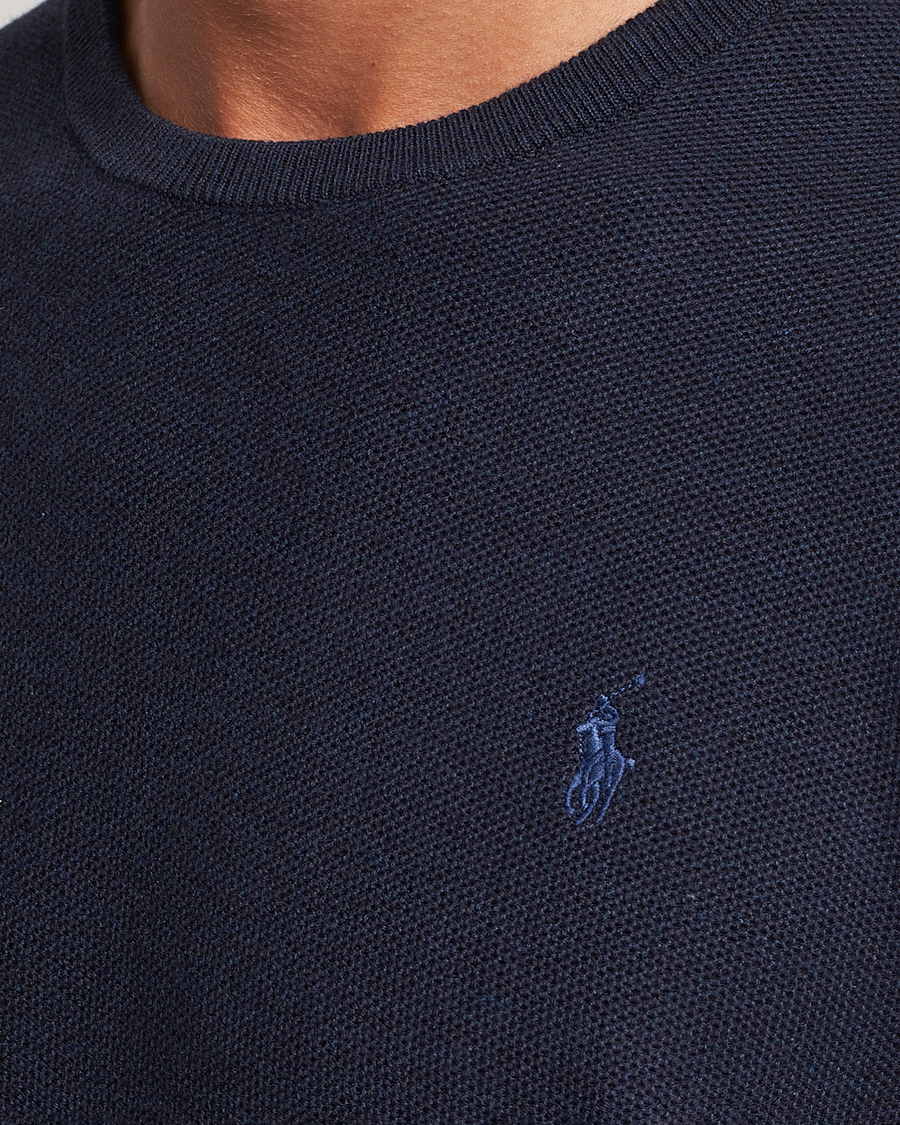 Herren | Pullover | Polo Ralph Lauren | Textured Cotton Crew Neck Sweater Navy Heather