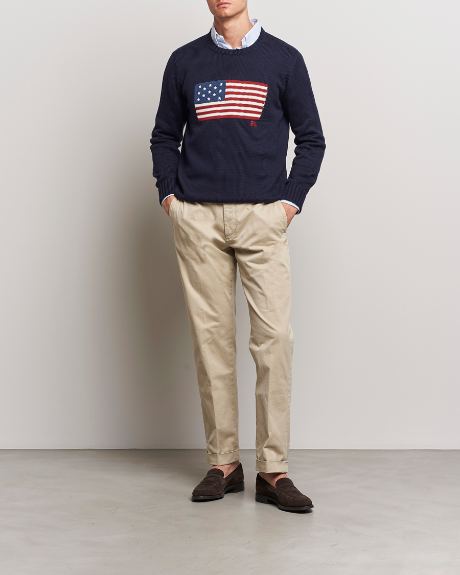 Herren | Pullover | Polo Ralph Lauren | Cotton Knitted Flag Sweater Hunter Navy