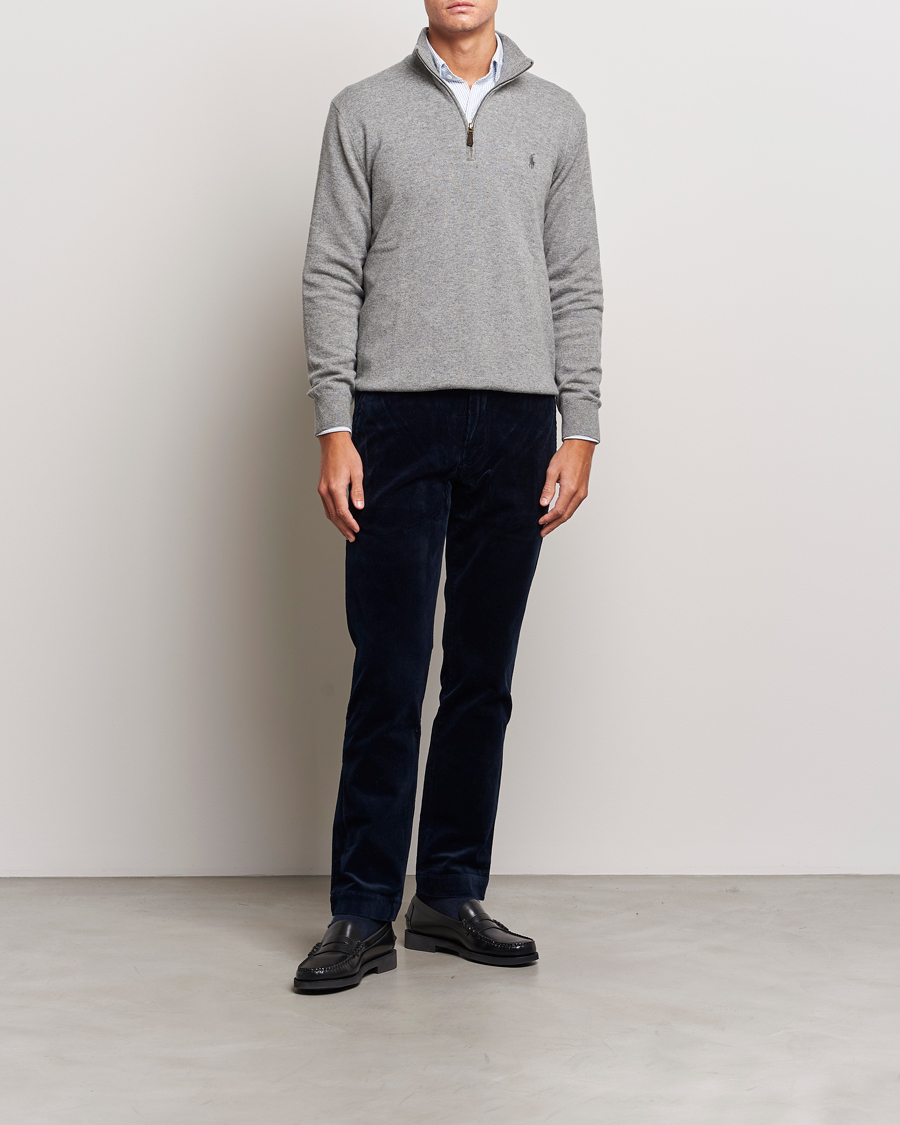 Herren | Pullover | Polo Ralph Lauren | Merino Knitted Half Zip Sweater Fawn Grey Heather