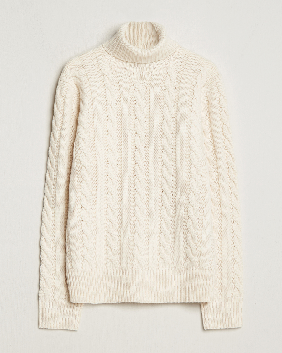 Herren | Pullover | Polo Ralph Lauren | Wool/Cashmere Cable Rollneck Andover Cream