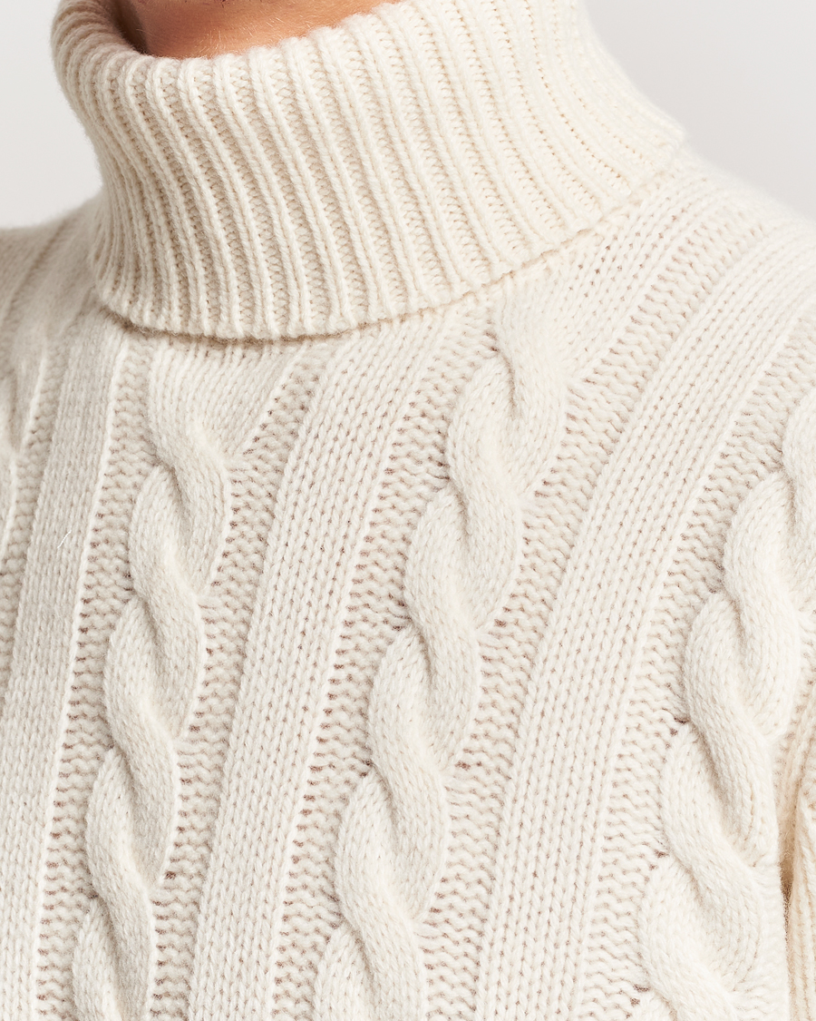 Herren | Pullover | Polo Ralph Lauren | Wool/Cashmere Cable Rollneck Andover Cream