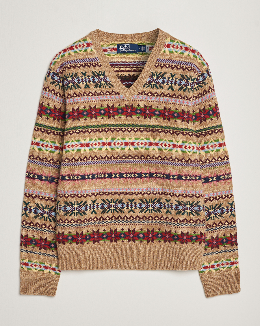 Herren | Pullover | Polo Ralph Lauren | Wool Knitted Fairisle Sweater Camel Combo