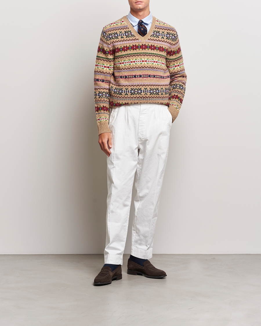 Herren | Pullover | Polo Ralph Lauren | Wool Knitted Fairisle Sweater Camel Combo
