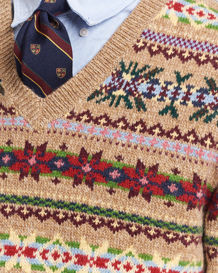 Herren | Pullover | Polo Ralph Lauren | Wool Knitted Fairisle Sweater Camel Combo