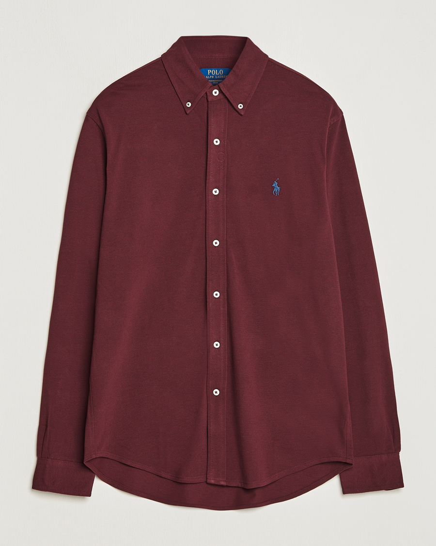 Herren | Hemden | Polo Ralph Lauren | Slim Fit Featherweight Mesh Shirt Harvard Wine