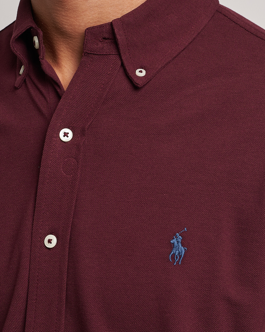 Herren | Hemden | Polo Ralph Lauren | Slim Fit Featherweight Mesh Shirt Harvard Wine