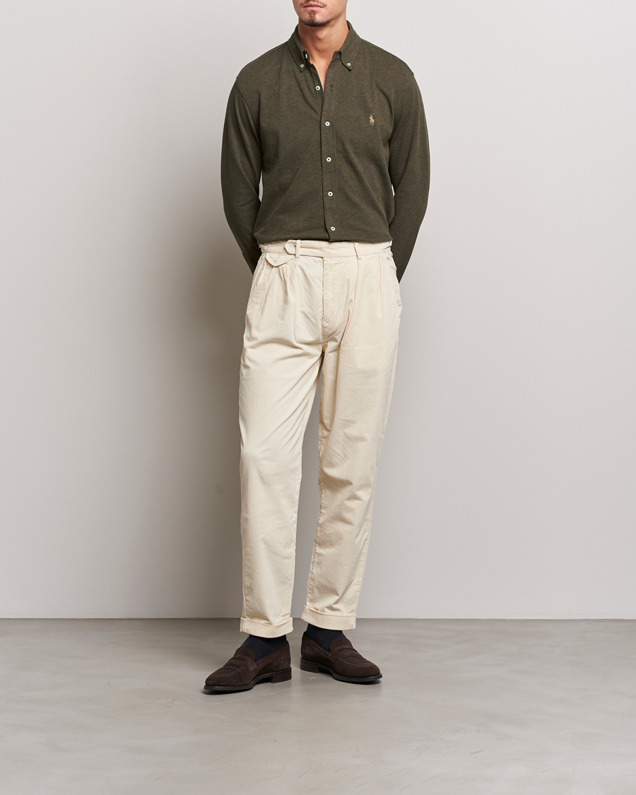 Herren | Hemden | Polo Ralph Lauren | Featherweight Mesh Shirt Wilson Olive Heather