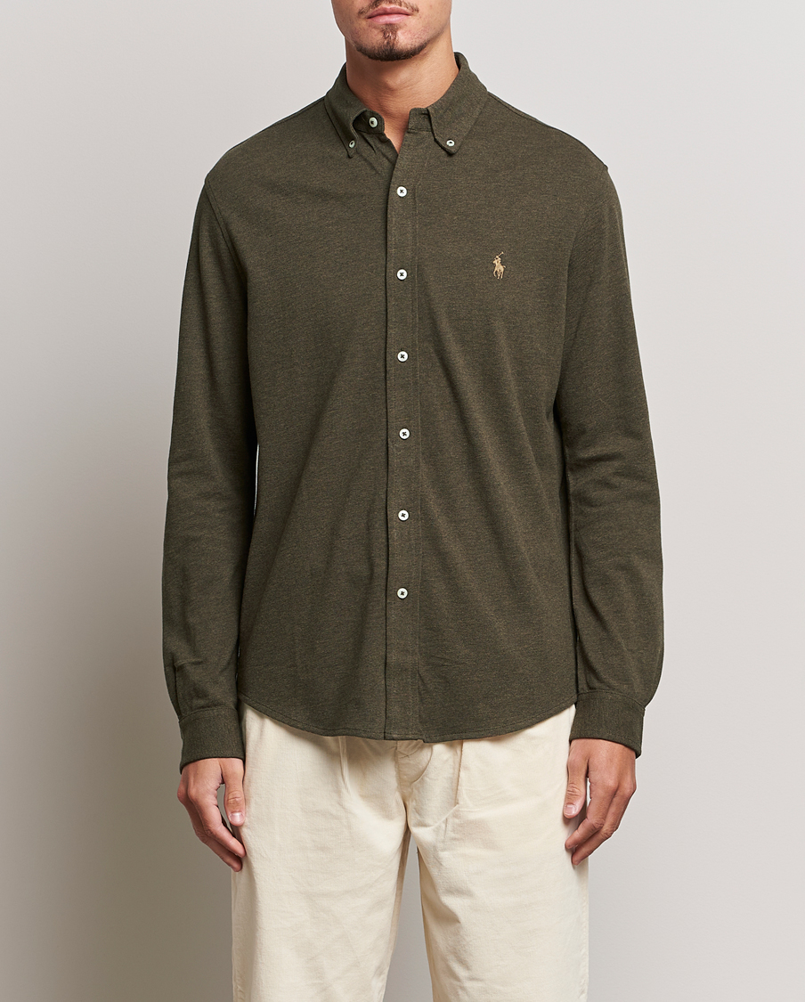 Herren | Hemden | Polo Ralph Lauren | Featherweight Mesh Shirt Wilson Olive Heather