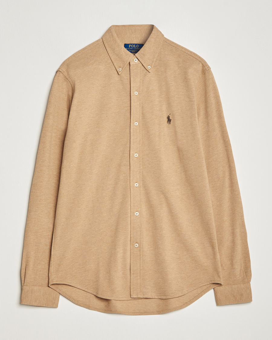 Herren | Hemden | Polo Ralph Lauren | Slim Fit Featherweight Mesh Shirt Camel Heather