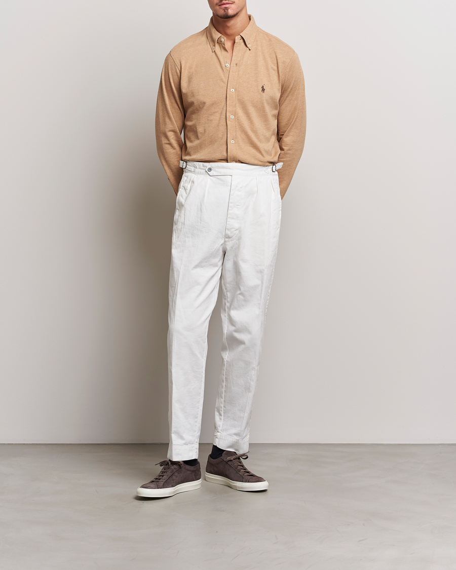 Herren | Hemden | Polo Ralph Lauren | Slim Fit Featherweight Mesh Shirt Camel Heather