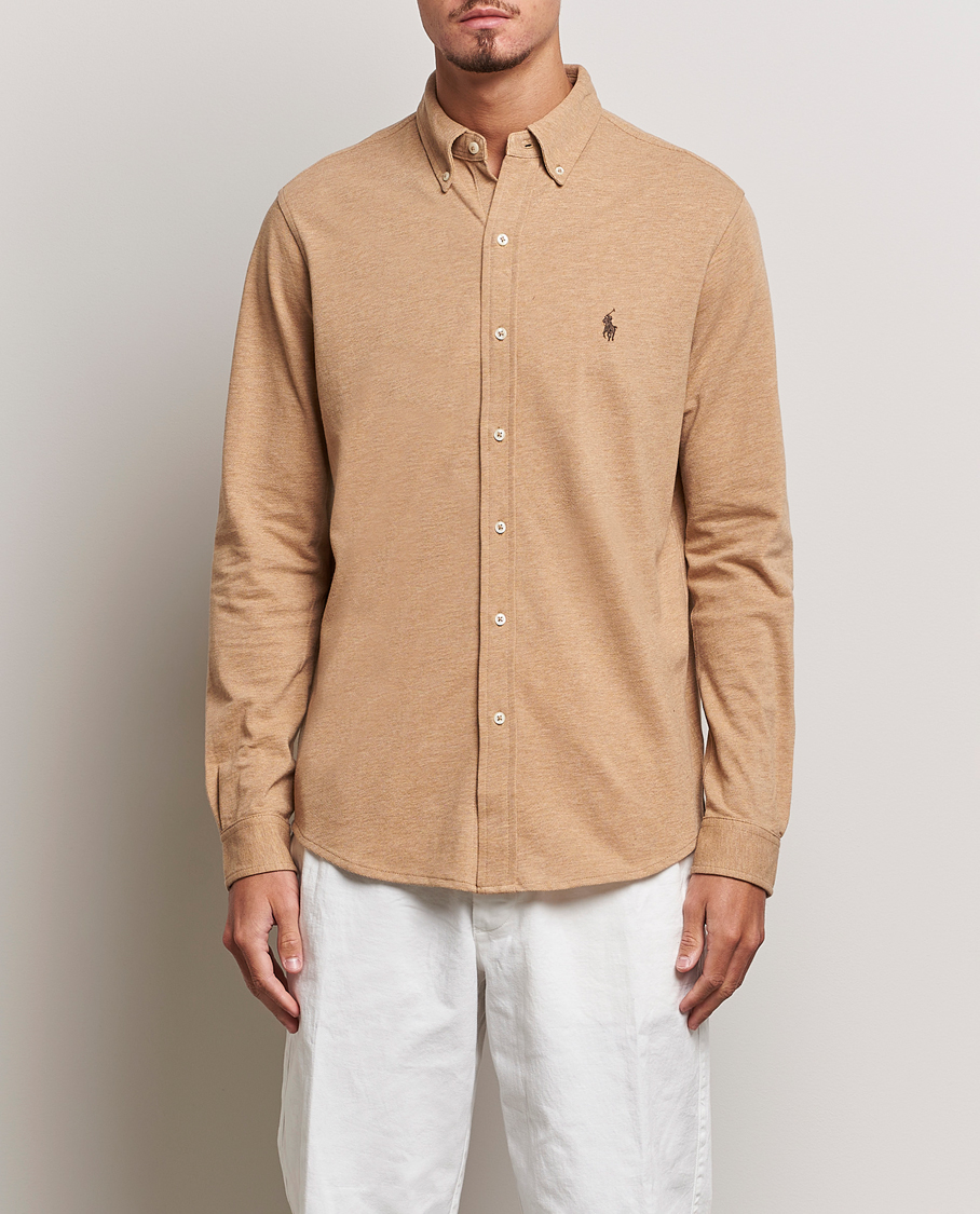 Herren | Hemden | Polo Ralph Lauren | Slim Fit Featherweight Mesh Shirt Camel Heather