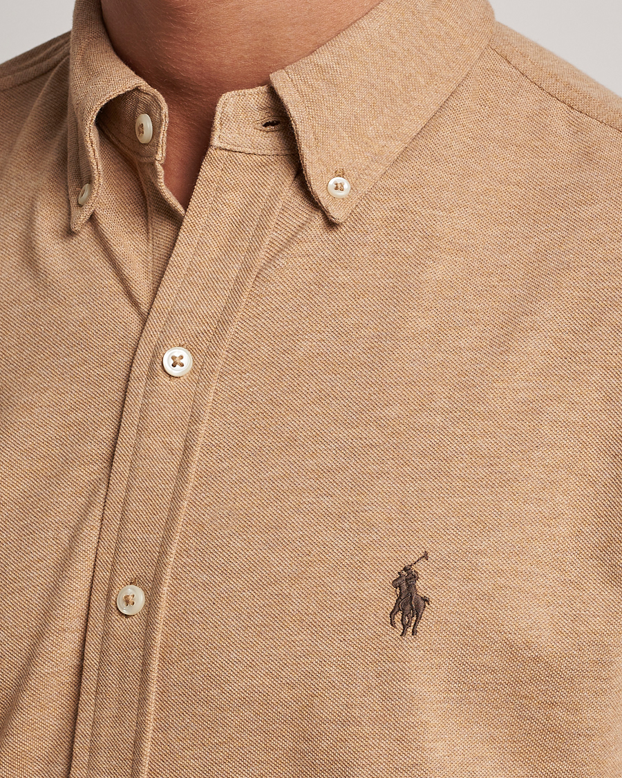 Herren | Hemden | Polo Ralph Lauren | Slim Fit Featherweight Mesh Shirt Camel Heather