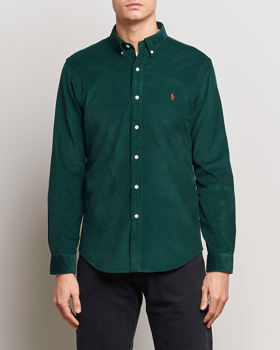 Herren | Polo Ralph Lauren | Polo Ralph Lauren | Slim Fit Corduroy Shirt Hunt Club Green