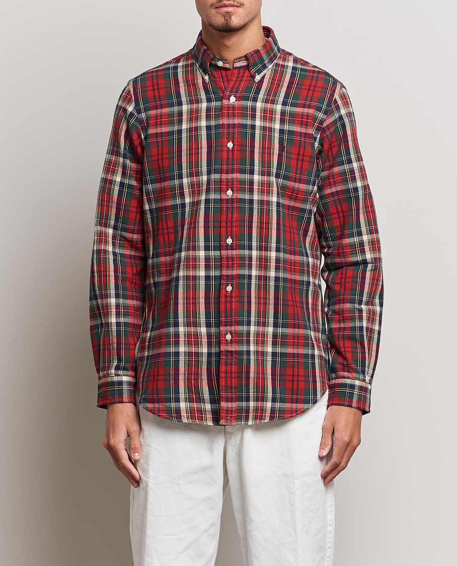 Herren | Hemden | Polo Ralph Lauren | Custom Fit Checked Oxford Shirt Red/Green