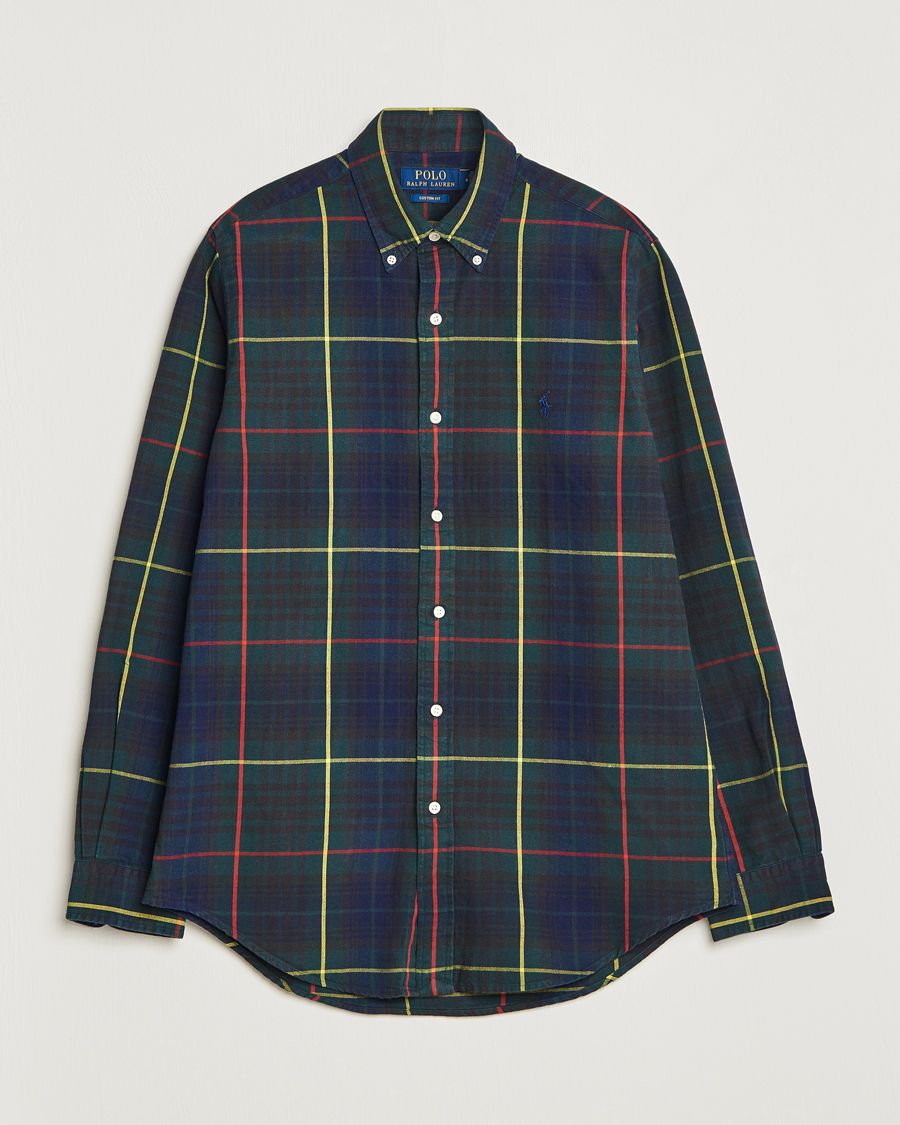 Herren | Hemden | Polo Ralph Lauren | Custom Fit Checked Oxford Shirt Navy/Green