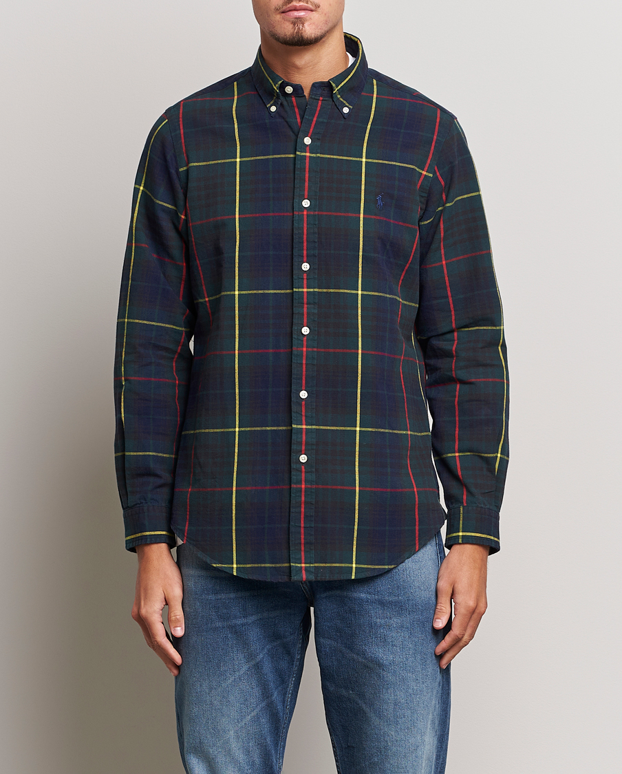 Herren | Hemden | Polo Ralph Lauren | Custom Fit Checked Oxford Shirt Navy/Green