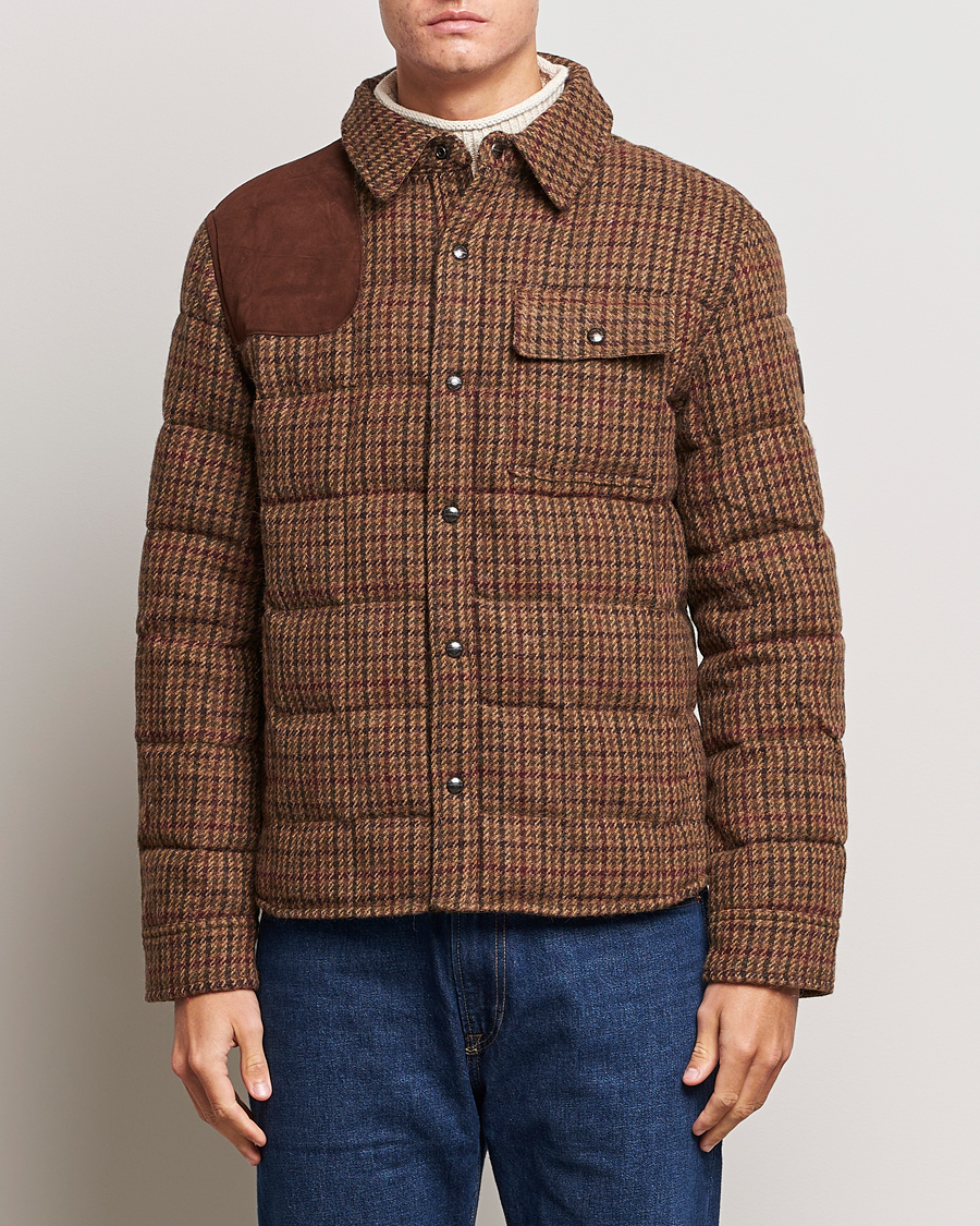Herren |  | Polo Ralph Lauren | Wool Checked Down Shirt Jacket Brown/Burgundy