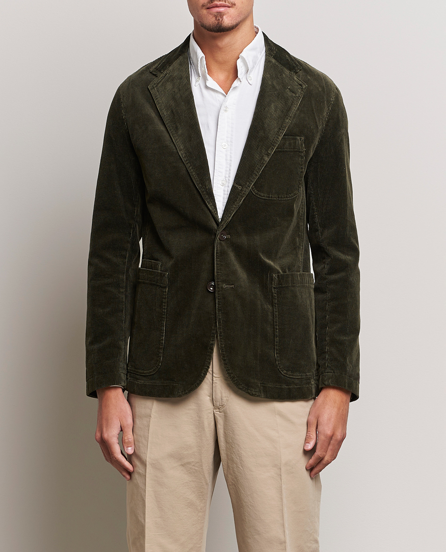 Herren | Sakkos | Polo Ralph Lauren | Corduroy Stretch Blazer Oil Cloth Green