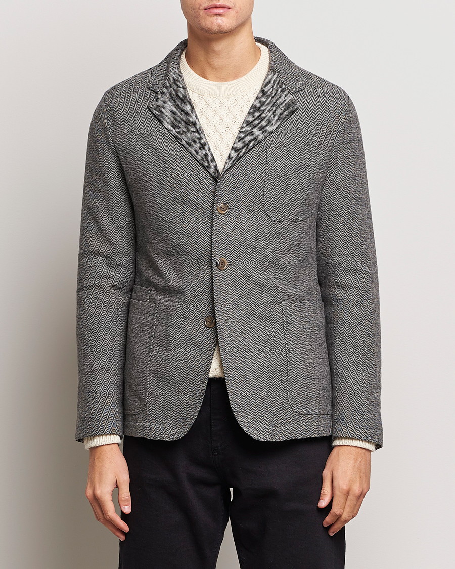 Herren | Tweedsakko | Polo Ralph Lauren | Classic Herringbone Sportcoat Black/Cream