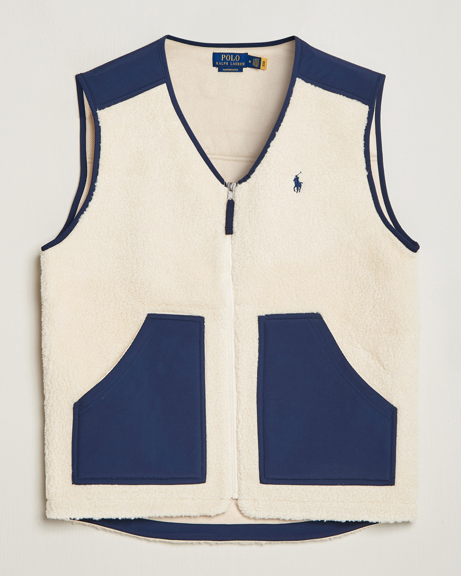 Herren | | Polo Ralph Lauren | Gilet Pile Vest Winter Cream/Newport Navy