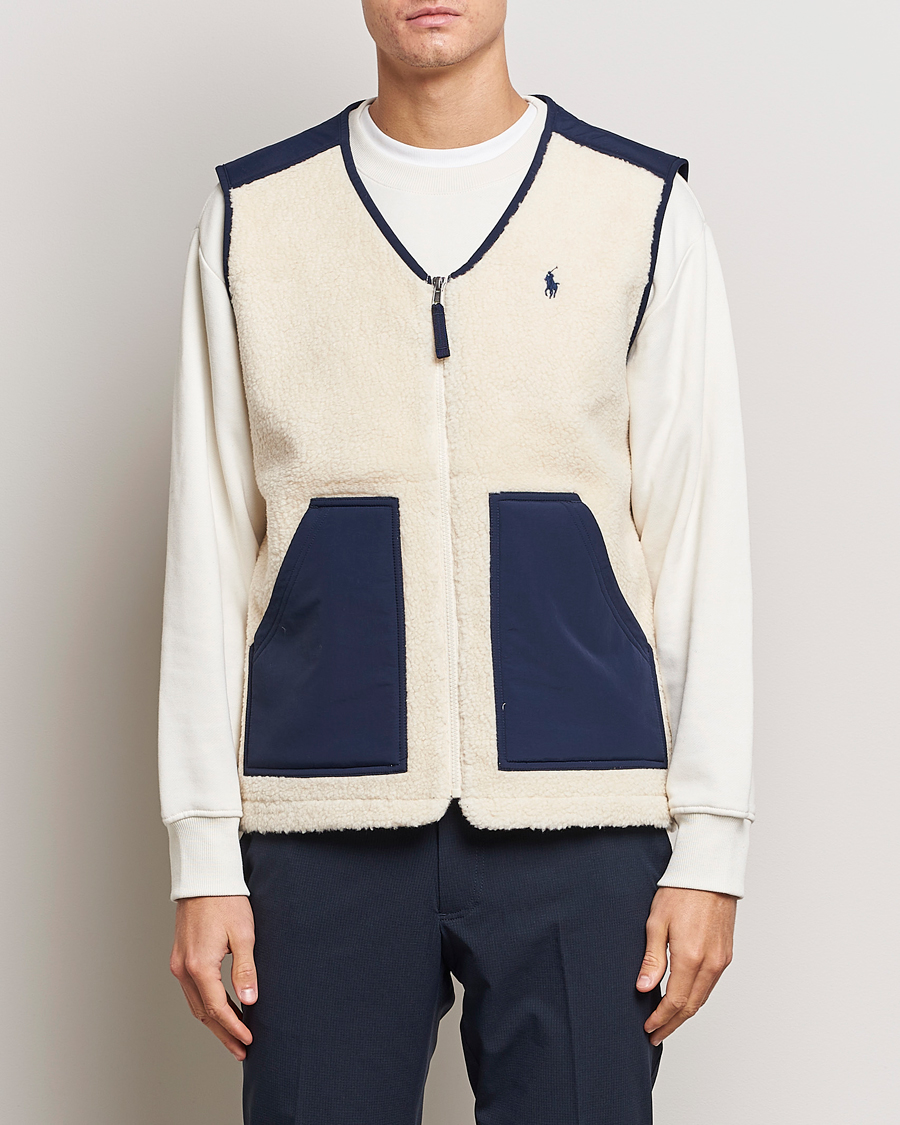 Herren | | Polo Ralph Lauren | Gilet Pile Vest Winter Cream/Newport Navy