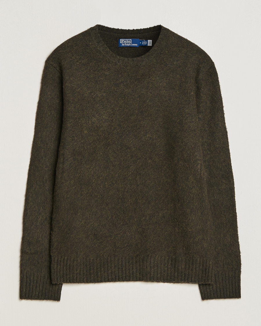 Herren | Pullover | Polo Ralph Lauren | Wool/Cashmere Patch Crew Neck Dark Olive Heather