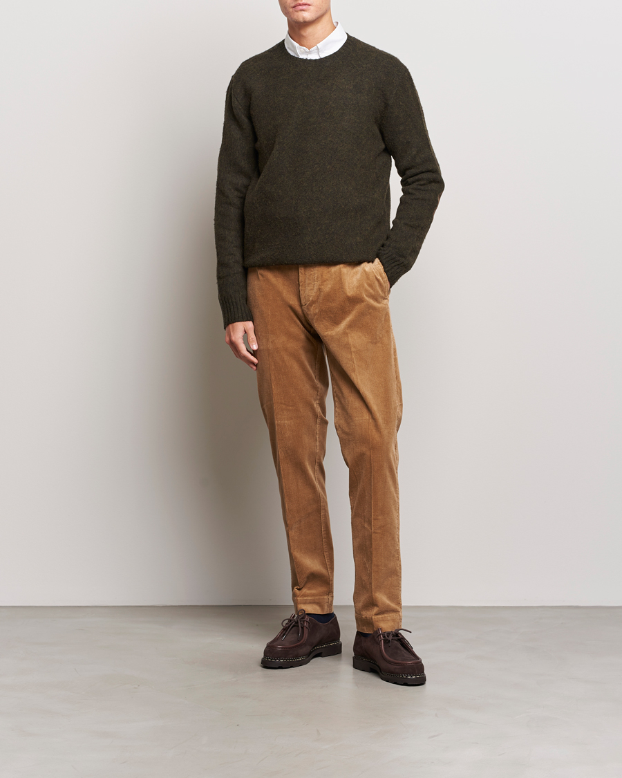 Herren | Pullover | Polo Ralph Lauren | Wool/Cashmere Patch Crew Neck Dark Olive Heather