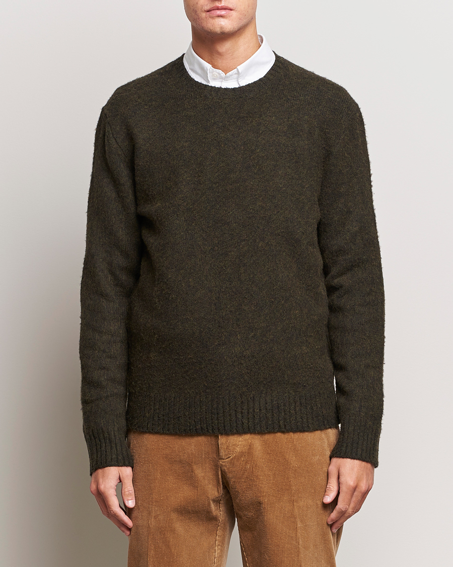 Herren | Pullover | Polo Ralph Lauren | Wool/Cashmere Patch Crew Neck Dark Olive Heather